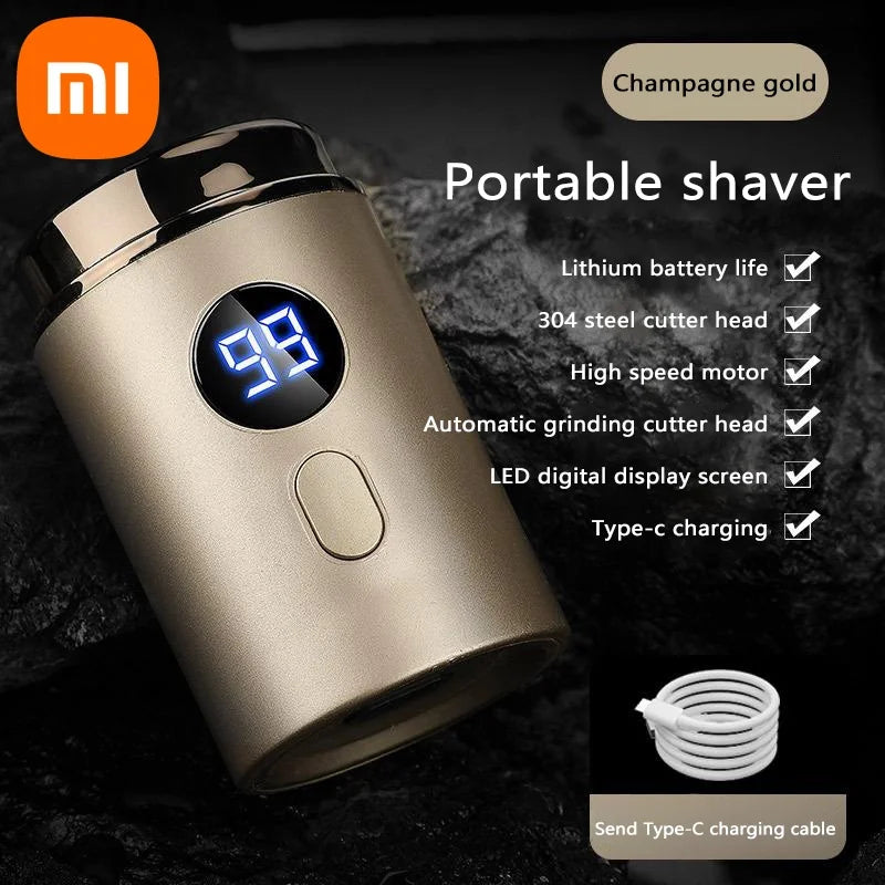 Xiaomi Men Electric Mini Shaver Rechargeable Type-C Charging Car Portable Shaver Led Digital Display Men Women Home Razor