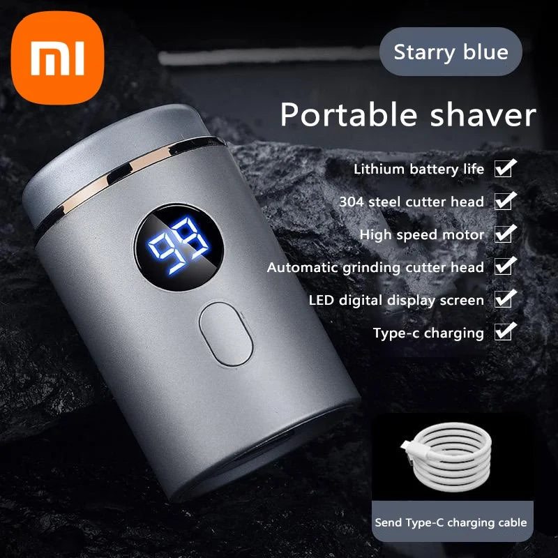 Xiaomi Men Electric Mini Shaver Rechargeable Type-C Charging Car Portable Shaver Led Digital Display Men Women Home Razor